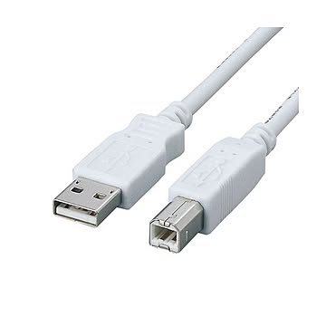 まとめエレコムフェライトコア内蔵USB2.0対応ケーブル Aオス-Bオス ホワイト 0.5m USB2-FS051本×5セット