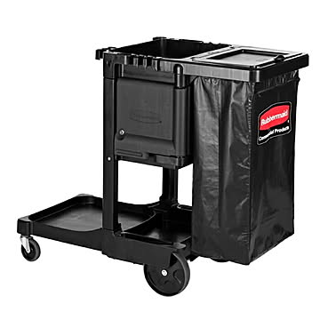 ジャニターカート セキュリティドア付き RM1861430BK 幅1168x奥行525x高さ975mm ラバーメイド