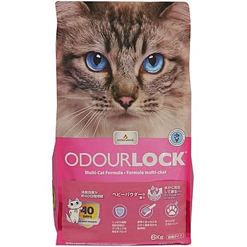 （まとめ） オードロック ベビーパウダーの香り 6kg （ペット用品） 【×2セット】
