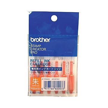(まとめ) ブラザー BROTHER 使いきりタイプ補充インク 朱 PRINK6V 1パック（6本） 【×30セット】