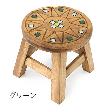 トモ・コーポレーション クリスタルタイルスツール グリーン