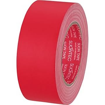 （まとめ） スリオンテック 布粘着テープ マットクロス 50mm×25m 赤 334542アカ 1巻 【×5セット】