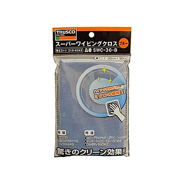 （まとめ）TRUSCO スーパーワイピングクロス300×300mm 青 SWC-30-B 1枚【×10セット】