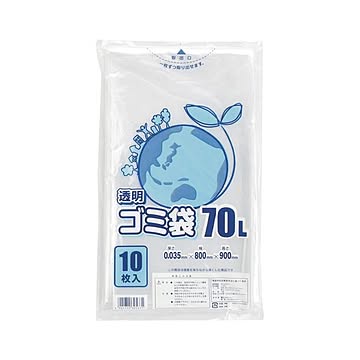 （まとめ） シモジマ LDポリ 透明ゴミ袋 70L 10枚入 035E 【×20セット】
