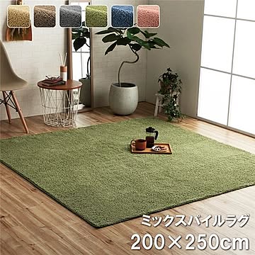 滑りにくい加工 ナチュラル ラグ 長方形 200×250cm ブラウン 洗える 床暖房 ホットカーペット対応