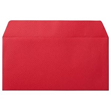 (まとめ) 寿堂 カラー横型封筒 110×220mm 127.9g／m2 テープのり付 〒枠なし クランベリー 10350 1パック（10枚） 【×15セット】