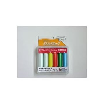 （まとめ） 日本理化学 ダストレスeyeチョーク DCI-6-5C 白2本 朱赤 青 緑 黄各1本 6本入 【×10セット】