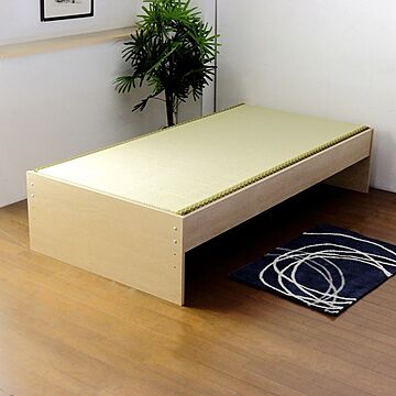 日本製 天然い草畳 ベッドフレーム Sサイズ ヘッドレス 高さ調整可能 敷布団対応