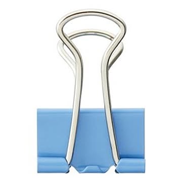 （まとめ） TANOSEE ダブルクリップ 小 口幅19mm ライトブルー 1箱（10個） 【×60セット】