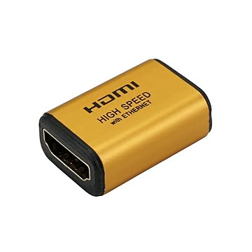 (まとめ)HORIC HDMI中継アダプタ ゴールド HDMIF-027GD【×10セット】