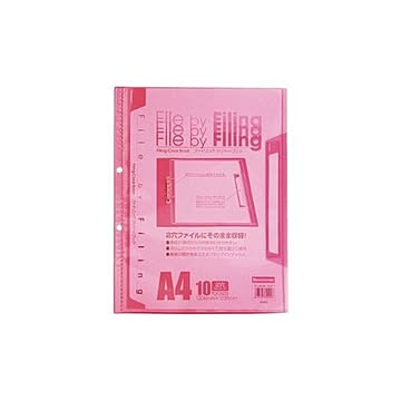 （まとめ）ビュートン ファイリングクリヤーブック FLCB-A4-10C ピンク【×100セット】