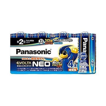 （まとめ） Panasonic 乾電池エボルタネオ単2形 4本入 LR14NJ／4SW×10セット