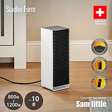 Sam little サム リトル セラミックファンヒーター (～10畳) 電気ヒーター 暖房器具 暖房機器 サーモスタッド機能 1200W 転倒時自動オフ シンプル コンパクト