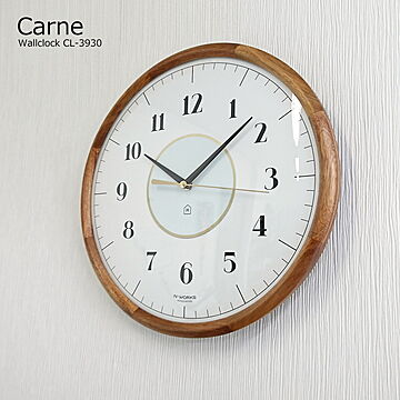 掛け時計 Carne カルネ CL-3930 時計 壁掛け時計 おしゃれ お洒落 白 ホワイト かわいい インテリア 北欧 ナチュラル ミッドセンチュリー カフェ 木製 ウォールクロック デザイナーズ