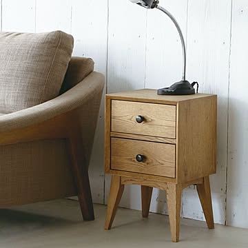 オーク材 サイドテーブル ナイトテーブル 
