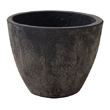 軽量コンクリート製植木鉢 フォリオ エッグ ブラックウォッシュ 18cm 2個入り