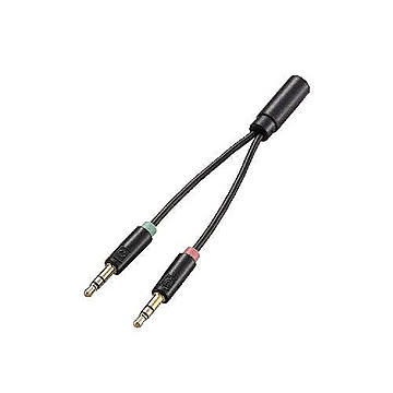 エレコム　マイク付きイヤホン用φ3.5mm変換ケーブル　AV-35AD01BK 管理No. 4953103449121