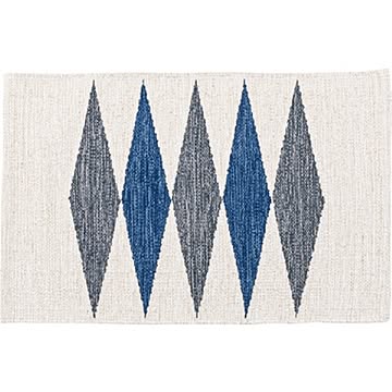 キッチンラグマット 50×80cm コットン ウォッシャブル ブルー