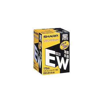 （まとめ）シャープ ワープロ用リボンカセットタイプEW 黒 RW201AB3 1箱(3本) 【×3セット】