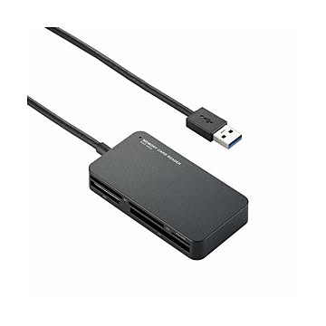 (まとめ)エレコム USB3.0対応メモリリーダライタ MR3-A006BK【×2セット】