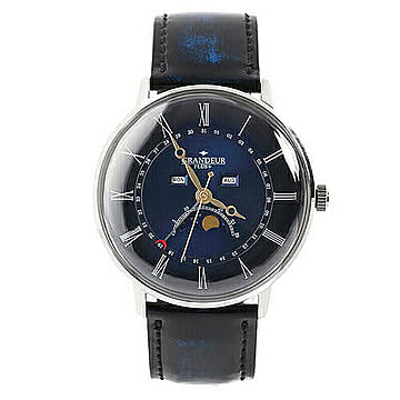 GRANDEUR メンズウォッチ レザーシリーズ ブルー GRP014W2 管理No. 4540070720638