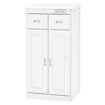 キッチンカウンター/キッチン収納 【高さ91cm】 木製 キャスター 2口コンセント付き 完成品【代引不可】