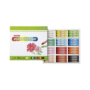 ぺんてる クレヨン シェアパック 12色セット PTCGSP-12
