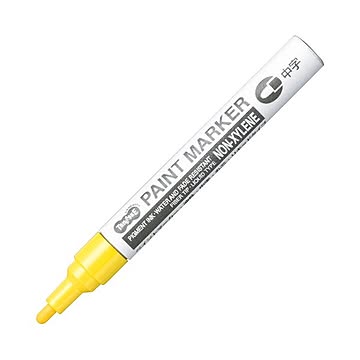 (まとめ) TANOSEE 油性ペイントマーカー 中字丸芯 黄 1本  【×50セット】