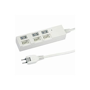 (まとめ)YAZAWA 個別スイッチ付節電タップ Y02BKS331WH×3セット