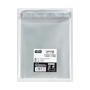 （まとめ） TANOSEE OPP袋 フタ・テープ付140×155+40mm 1セット（1000枚：100枚×10パック） 【×3セット】