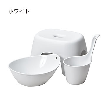 リッチェル HAYUR bath series 腰掛け 3点セット ホワイト TL