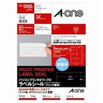 エーワン 宛名シール/パソコンプリンタ＆ワープロラベルシール シャープ/A4 12面 100枚 28180