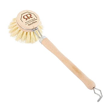 木柄付きキッチンブラシ 4cmかため（植物繊維）- Dish Washing Brush Φ4cm-