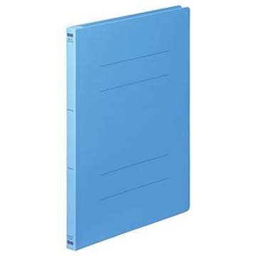 （まとめ） TANOSEE フラットファイル（PP） A4タテ 150枚収容 背幅17mm ブルー 1パック（5冊） 【×10セット】