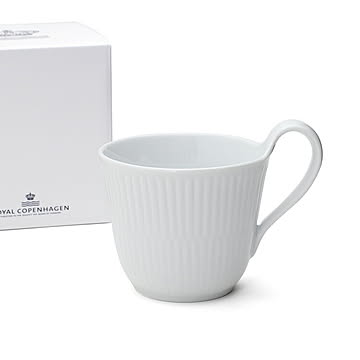 ロイヤルコペンハーゲン 2408 ホワイトフルーテッド プレイン 093 ハイハンドルマグカップ 240ml Royal Copenhagen White Fluted Plain