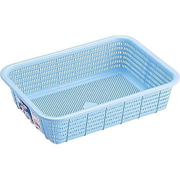 【セット】 キッチンバスケット/キッチン用品 ブルー 材質：PP メッシュ形状 『HOME＆HOME』【代引不可】
