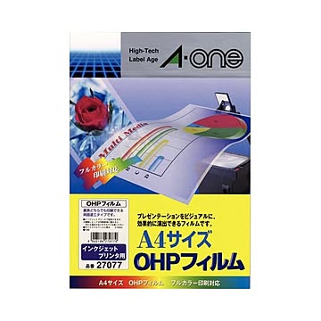 まとめエーワン インクJET用 OHPフィルムA4 27077 1冊10枚 ×3セット