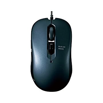（まとめ） サンワサプライ 有線ブルーLEDマウス 5ボタン ガンメタ 【×3セット】