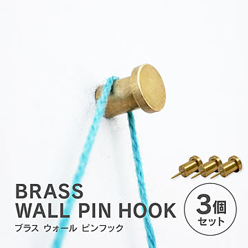 BRASS ウォール ピンフック 3個セット