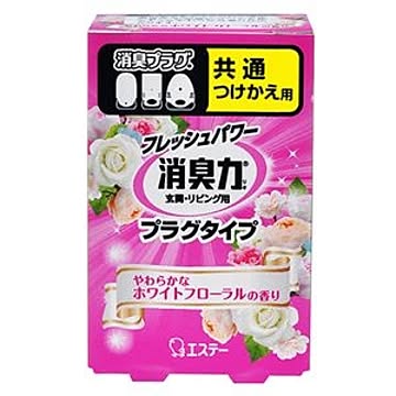 （まとめ） エステー 消臭力 プラグタイプ やわらかなホワイトフローラル つけかえ 20ml 1個 【×10セット】