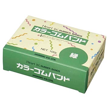 （まとめ） ホリアキ ハートインゴムバンド #16 100g 緑 1箱入 【×5セット】