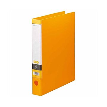 （まとめ） TANOSEE Oリングファイル A4タテ 2穴 250枚収容 背幅44mm オレンジ 1冊 【×20セット】