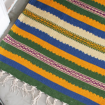 玄関マット ネイティブボーダー 50×80cm インド綿100％ 
