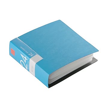 （まとめ）バッファローCD&DVDファイルケース ブックタイプ 24枚収納 ブルー BSCD01F24BL 1個【×10セット】