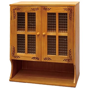 調味料ラック/キッチン収納 天然木桐材 完成品 『リーフ柄キッチンシリーズ』