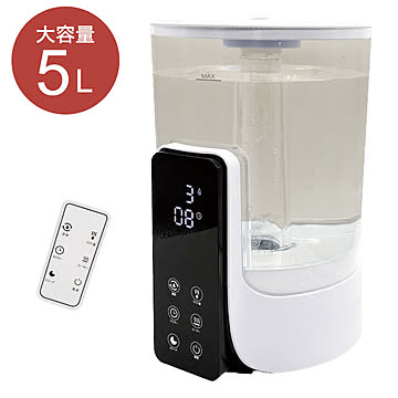 ハイブリッド加湿器 5L 加湿器 リモコン付き 上部給水式 最大11畳 ミスト量調節3段階 OFFタイマー機能