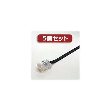 5個セット ミヨシ カテゴリー6準拠フラットLANケーブル（20M） TWF-620BKX5