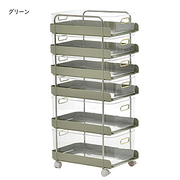 フェミニ ワゴン 6段 組立式 ONLS0382 幅320x奥行370x高さ760mm B.Bファニシング