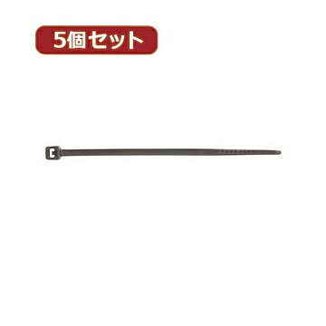 YAZAWA 75mm 黒束ねるバンド 30本入 5個セット FTC75K30X5