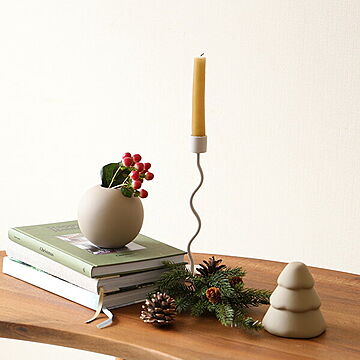 Cooee Design (クーイーデザイン) Curved Candleholder (カーブキャンドルホルダー) 23cm ブラック/サンド